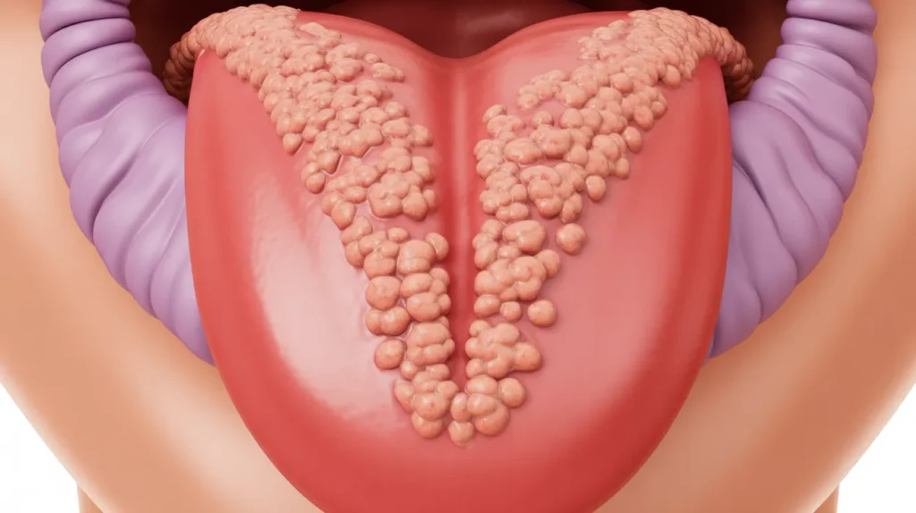 genital warts on vulva hpv infection symptoms medical illustration for education and awareness