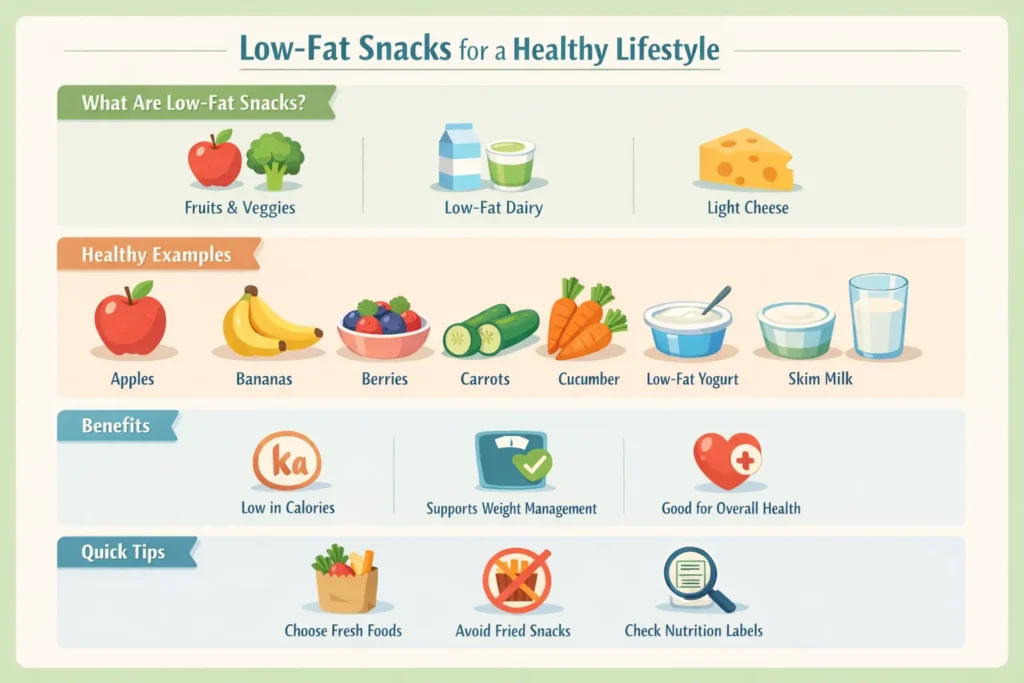 Low-Fat Snacks - Light Choices low fat snacks healthy lifestyle fruits veggies dairy yogurt skim milk benefits tips guide.webp