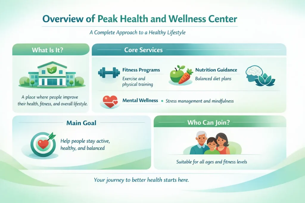 Peak Health and Wellness Center - Boost Health overview peak health wellness center fitness programs nutrition guidance mental wellness healthy lifestyle services.webp