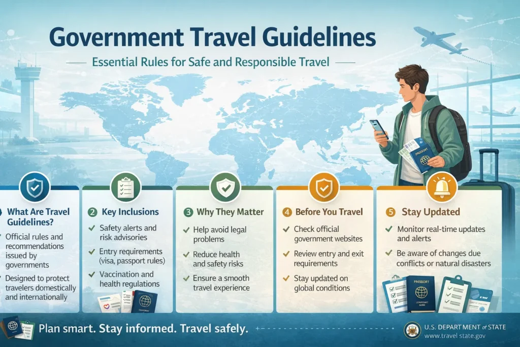 government travel guidelines safe travel rules visa passport requirements health safety tips for international travel