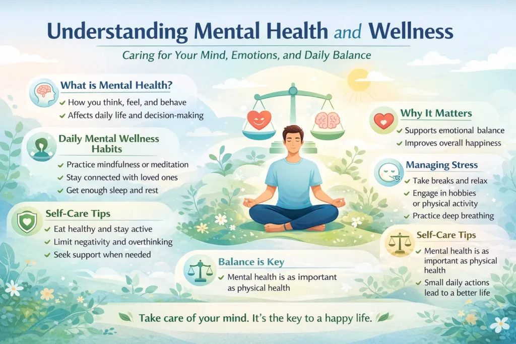 mental health wellness daily habits stress management self care guide