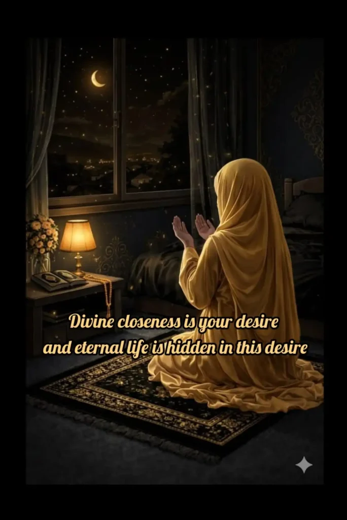 muslim woman night prayer divine closeness eternal desire english spiritual poetry
