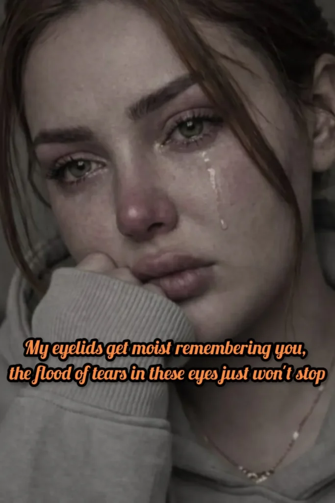 img 3 girl crying with tears on cheeks remembering someone