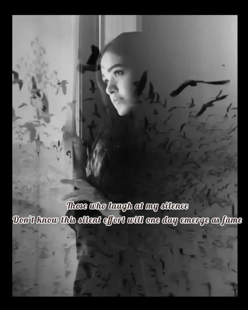 girl at window silent effort will emerge as fame motivational english poetry