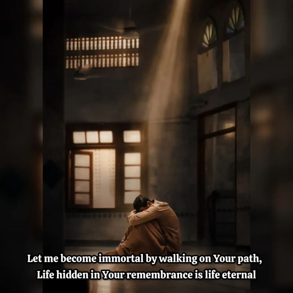 man sitting alone mosque divine light become immortal walking your path life in remembrance