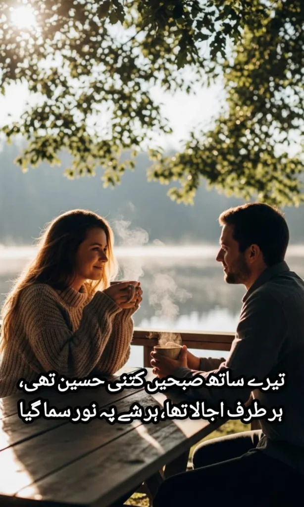 tere saath subhein kitni haseen thi har taraf ujala tha har shay pe noor sama gaya urdu poetry