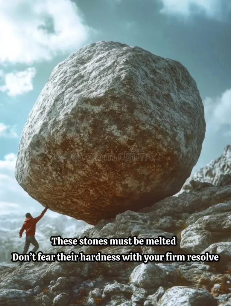 balanced rock stack in nature