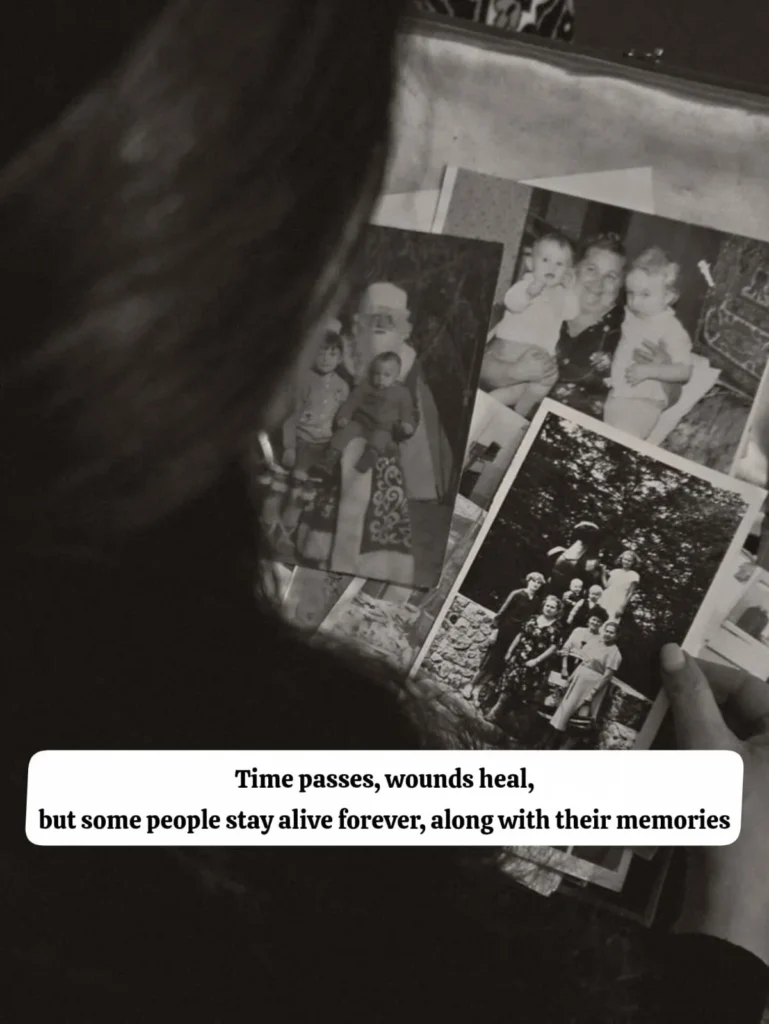 poem about broken trust with a woman quietly holding old black and white family photographs in a keepsake box