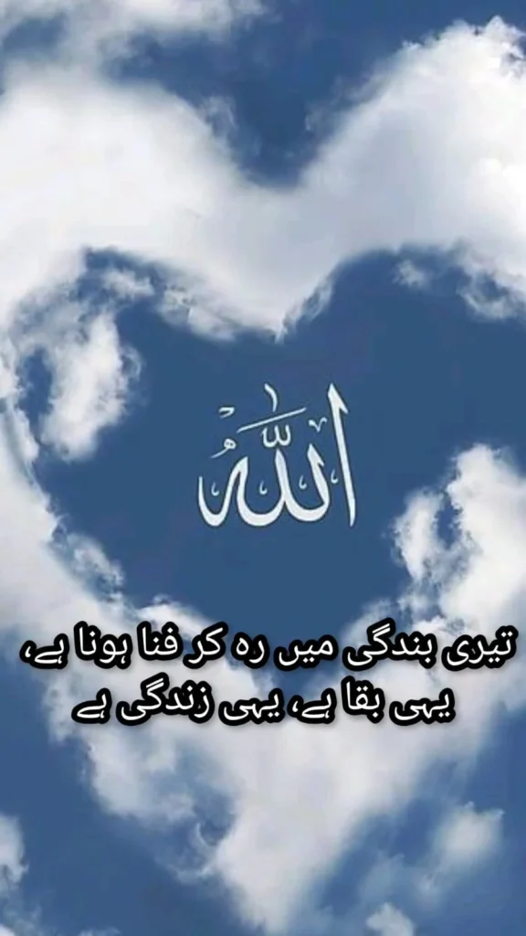 surrender to allah poem heart clouds calligraphy