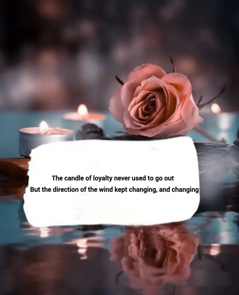english poetry candle of loyalty note with rose and candles