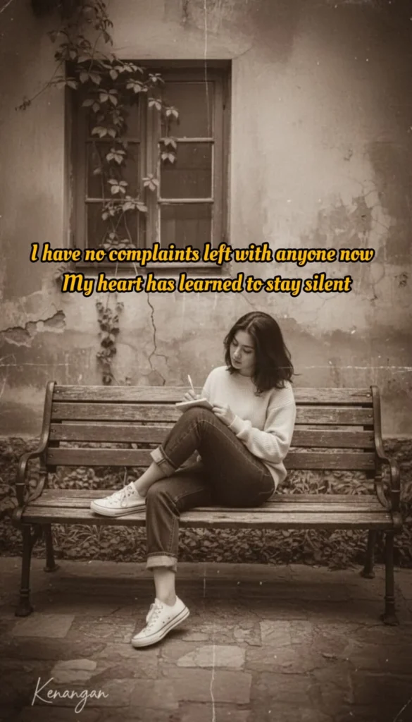 english poetry my heart has learned to stay silent girl writing on a bench