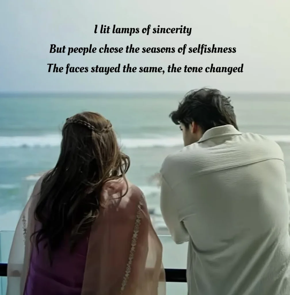 english poetry lamps of sincerity couple standing by the sea