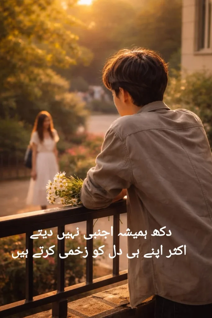 man-flowers-railing-sunset-urdu-poetry-life.webp