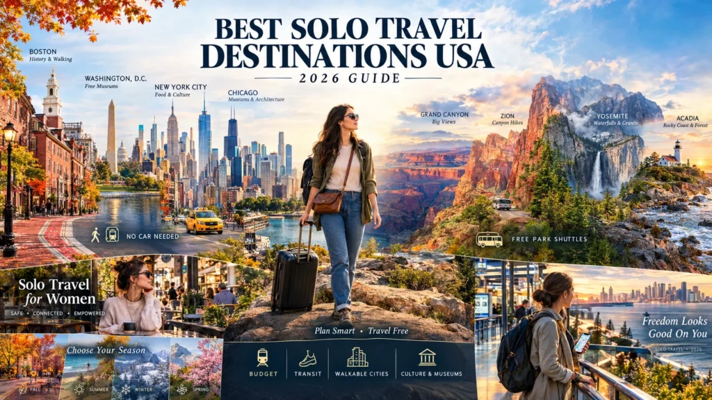 best solo travel destinations usa 2026 guide with top cities national parks and seasons