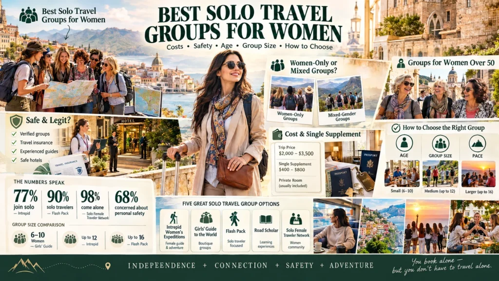 guide covering cost, safety, and age ranges for best solo travel groups for women