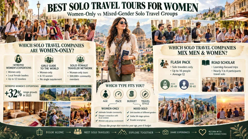 comparison of women-only versus mixed-gender options in best solo travel groups for women