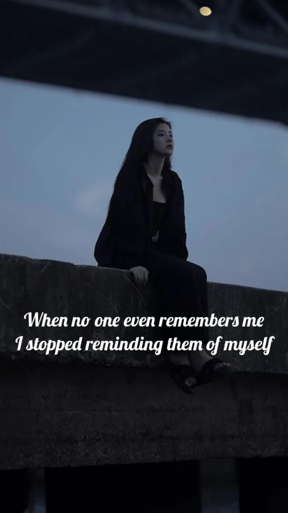 girl sitting alone on a rooftop at dusk, poetry about giving up on people who forget you