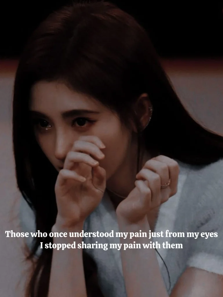 girl holding back tears quietly, poetry about giving up on sharing your pain with people