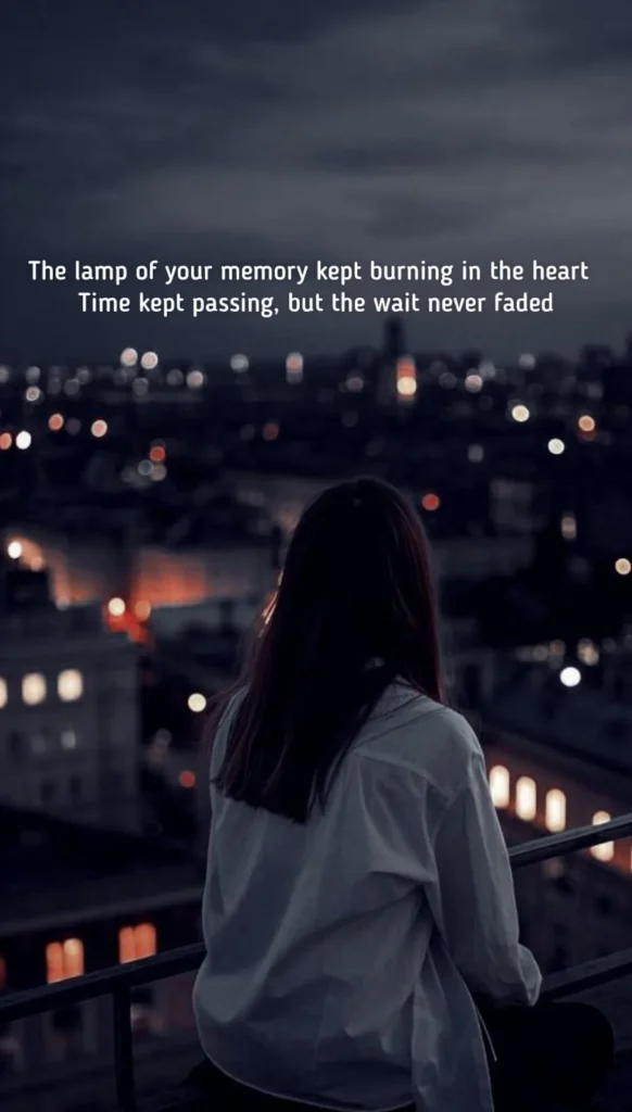 girl looking at city lights from a rooftop at night, junoon shayari