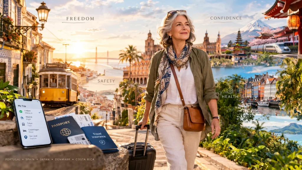 Woman enjoying solo travel for women over 60 with freedom, safety and confidence