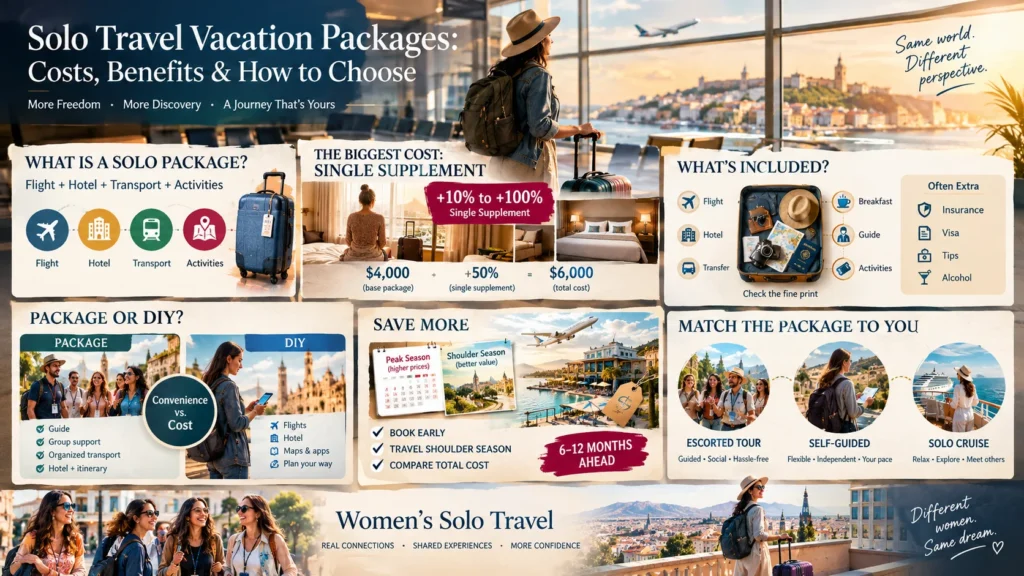 solo travel vacation packages guide covering costs, benefits and how to choose the right trip