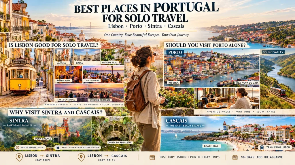 female backpacker on a solo travel portugal trip with lisbon, porto, sintra and cascais highlights